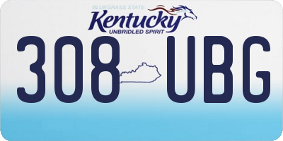 KY license plate 308UBG