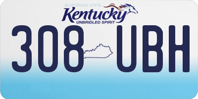 KY license plate 308UBH