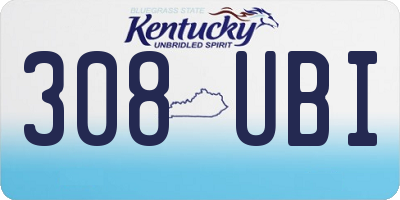 KY license plate 308UBI