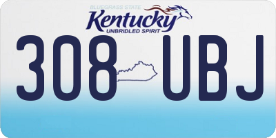 KY license plate 308UBJ