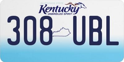 KY license plate 308UBL