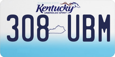 KY license plate 308UBM