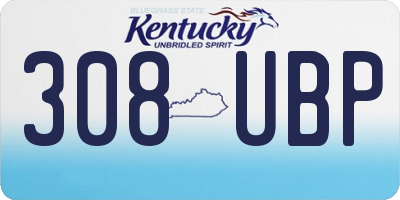 KY license plate 308UBP