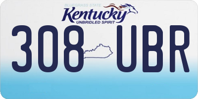 KY license plate 308UBR