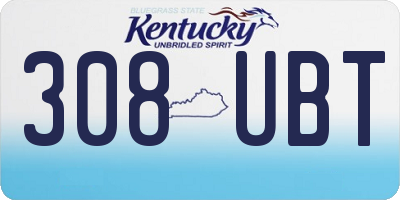 KY license plate 308UBT