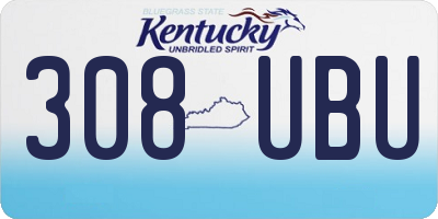 KY license plate 308UBU