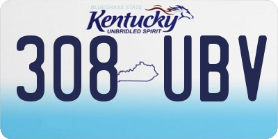 KY license plate 308UBV