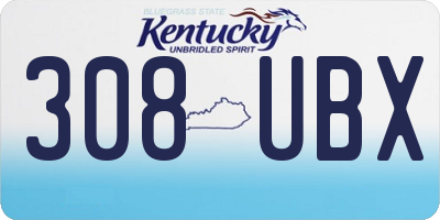 KY license plate 308UBX