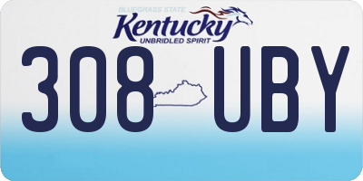 KY license plate 308UBY