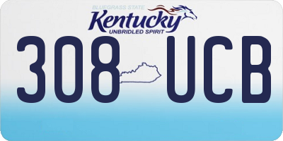 KY license plate 308UCB