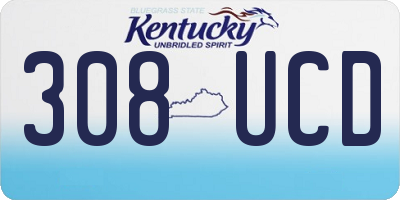 KY license plate 308UCD