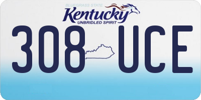 KY license plate 308UCE