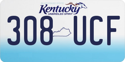 KY license plate 308UCF