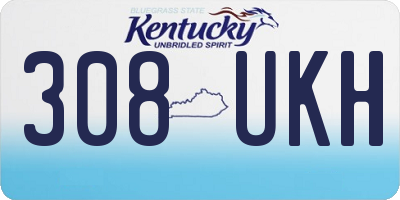 KY license plate 308UKH