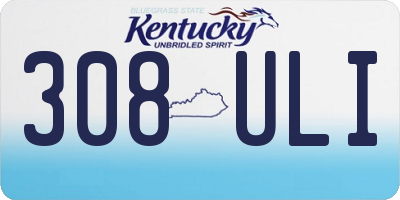 KY license plate 308ULI