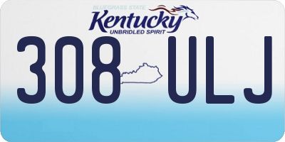 KY license plate 308ULJ