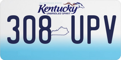 KY license plate 308UPV