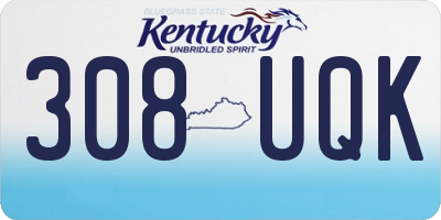KY license plate 308UQK