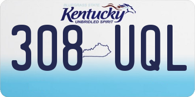 KY license plate 308UQL