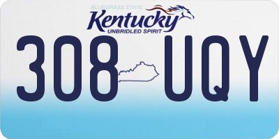 KY license plate 308UQY