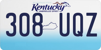 KY license plate 308UQZ
