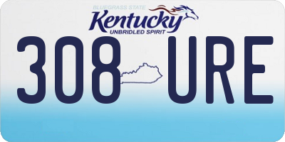 KY license plate 308URE