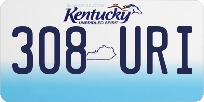 KY license plate 308URI