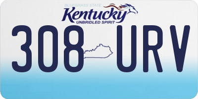 KY license plate 308URV
