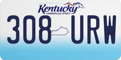 KY license plate 308URW