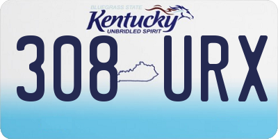 KY license plate 308URX