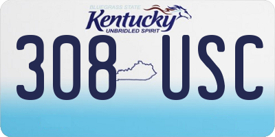 KY license plate 308USC