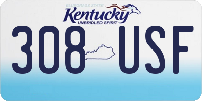 KY license plate 308USF
