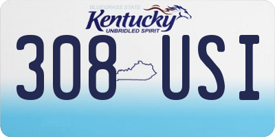 KY license plate 308USI
