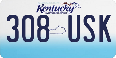 KY license plate 308USK