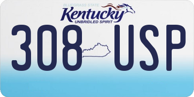 KY license plate 308USP