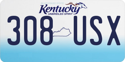 KY license plate 308USX