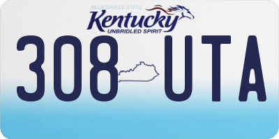 KY license plate 308UTA