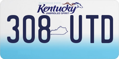 KY license plate 308UTD