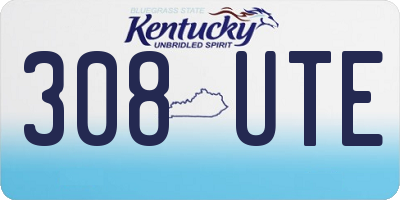 KY license plate 308UTE