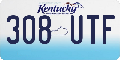 KY license plate 308UTF