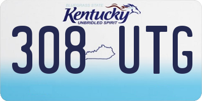 KY license plate 308UTG