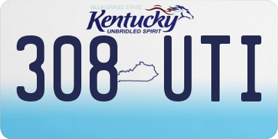 KY license plate 308UTI