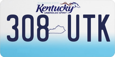 KY license plate 308UTK