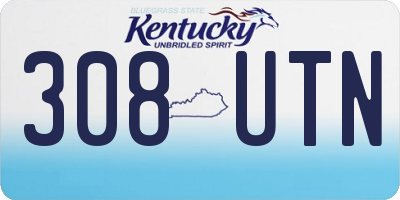 KY license plate 308UTN