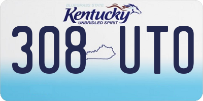 KY license plate 308UTO