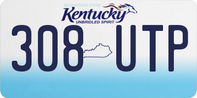 KY license plate 308UTP