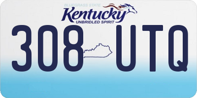 KY license plate 308UTQ