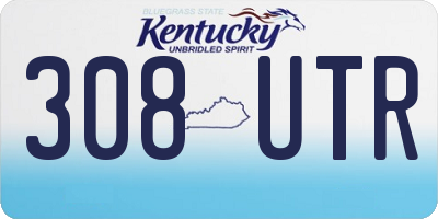 KY license plate 308UTR