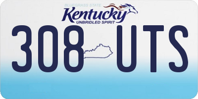 KY license plate 308UTS