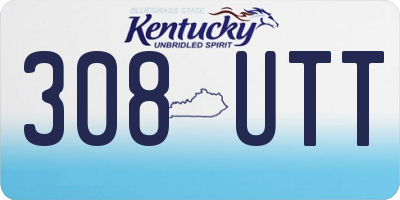 KY license plate 308UTT